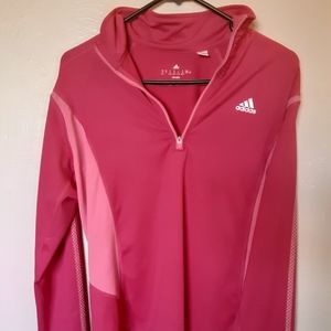 Adidas Ladies Climalite Running Top Bright Pink Sz Med